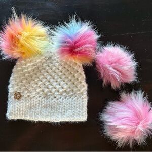 Colorful Pom Pom Knit Hat
